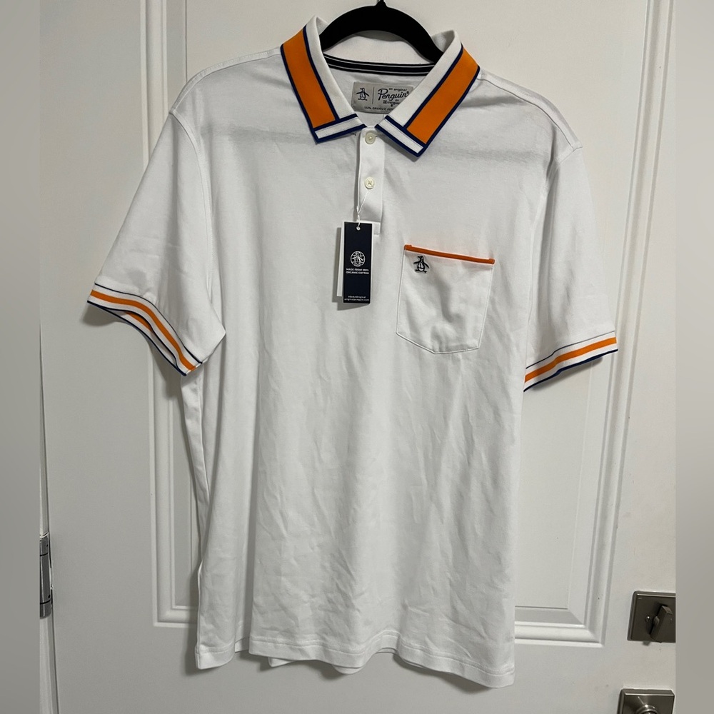 NWT - Original Penguin Men’s Striped Collar Polo Shirt - Size M